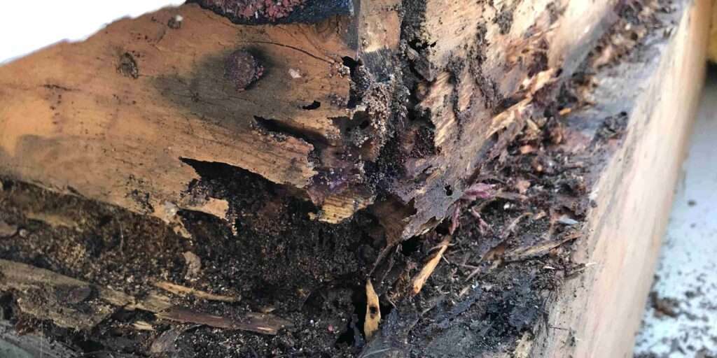 Wood rot in roof timbers